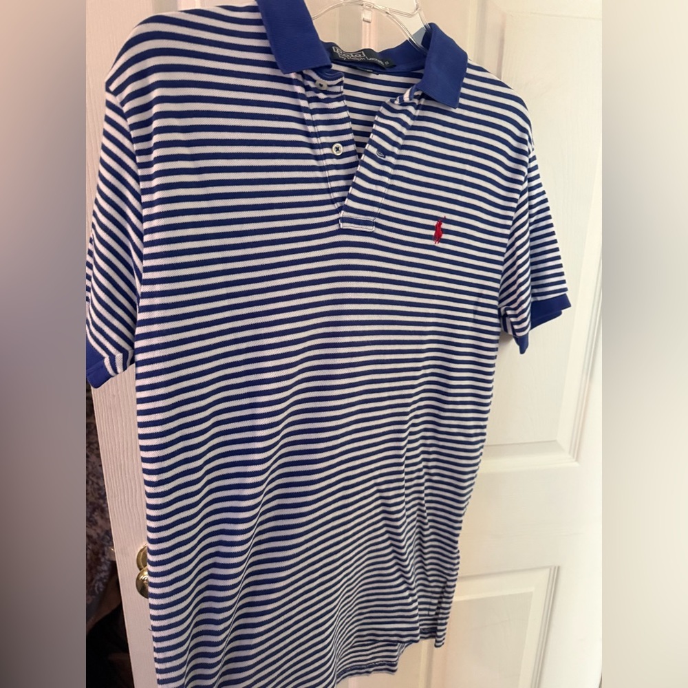 Ralph Lauren Navy and White Striped Polo